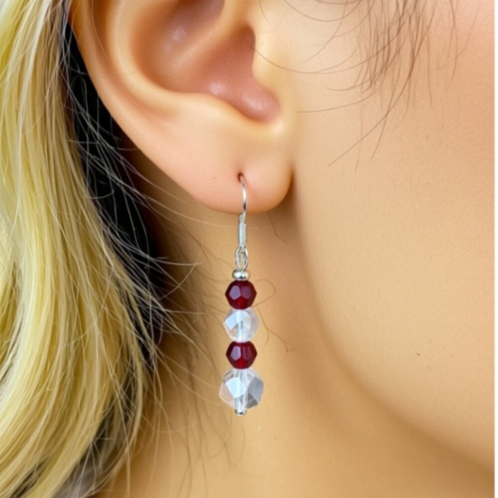 Swarovski Crystal Beaded Dangle Earrings NWT